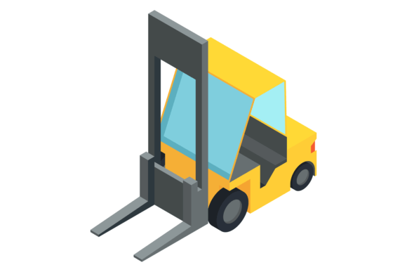 Download Forklift Isometric Icon. Warehouse Cargo - Warehouse Collection