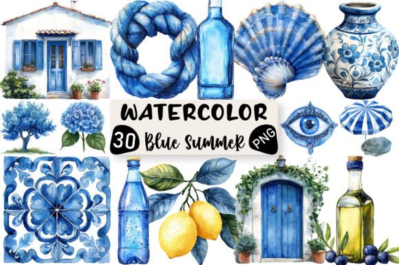 Download Blue Summer Mediterranean Clipart - Mediterranean clipart Collection