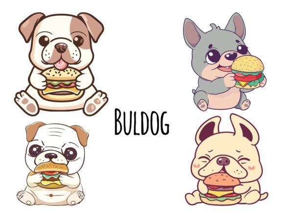Download French Bulldog Eating Burger Clipart - Burger clipart Collection