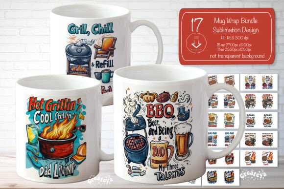 Download Funny Dad Quotes BBQ Grill Mug Wrap - Grill Collection
