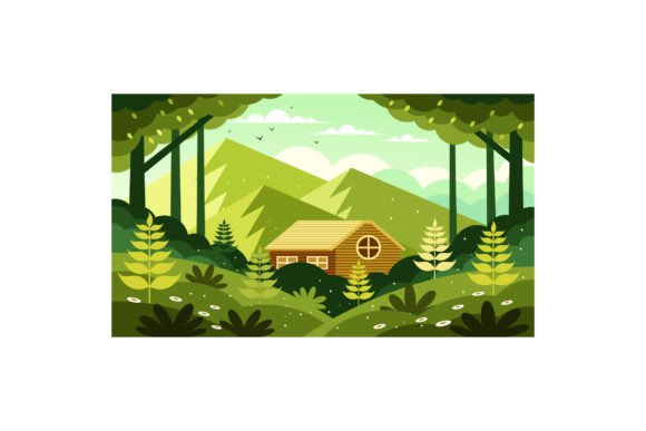Download Home Surrounded by Nature Illustration - Nature illustration Collection