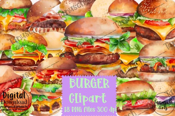 Download Watercolor Burger Clipart - Burger clipart Collection