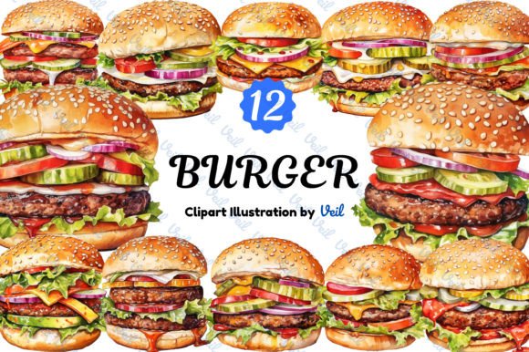 Download Burger Clipart Bundle - Burger clipart Collection