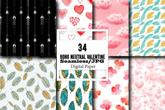Download Boho Neutral Valentine Watercolor - Premium Bundle