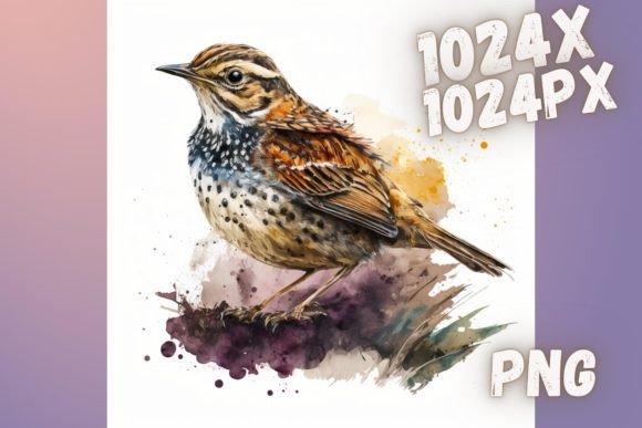 Download Lark Bird Watercolor Nature Illustration - Nature illustration Collection