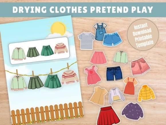 Download Drying Clothes Pretend Play for Kids - Kid Collection