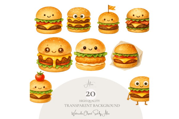 Download Burger Clipart Set - Burger clipart Collection