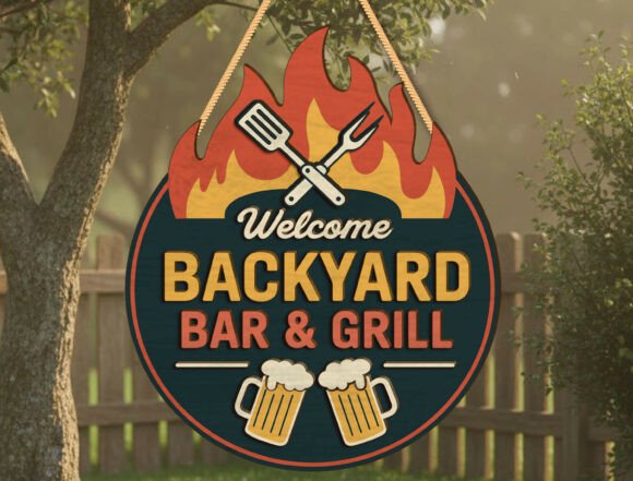 Download Backyard Bar and Grill Welcome Sign - Grill Collection