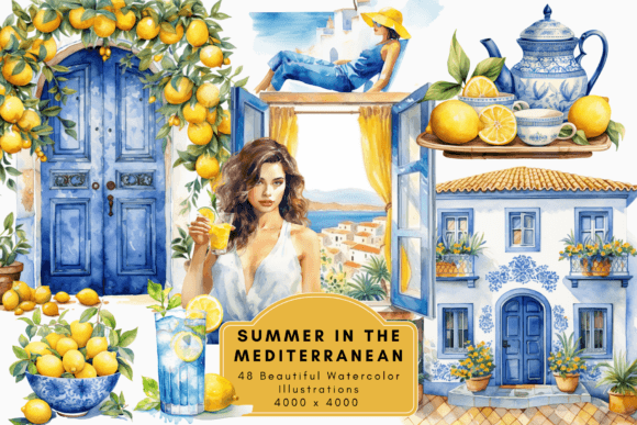 Download Summer in the Mediterranean Clipart - Mediterranean clipart Collection